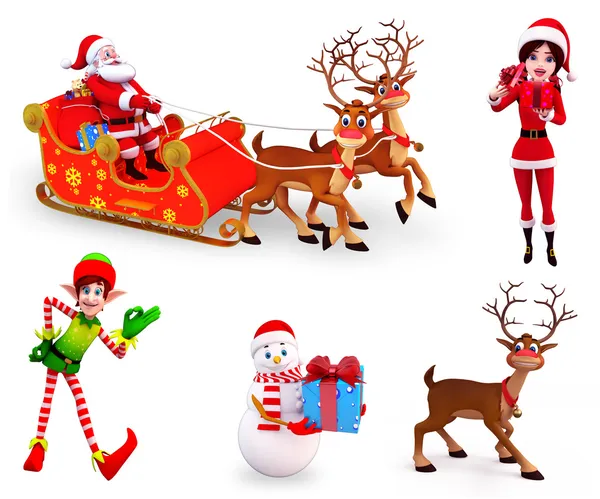 Ilustración de personajes navideños —  Fotos de Stock