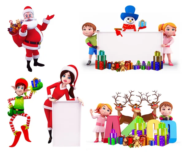 Illustration of christmas characters — Stock Photo, Image