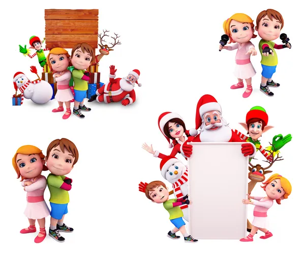 Illustration of christmas characters — Stock Photo, Image