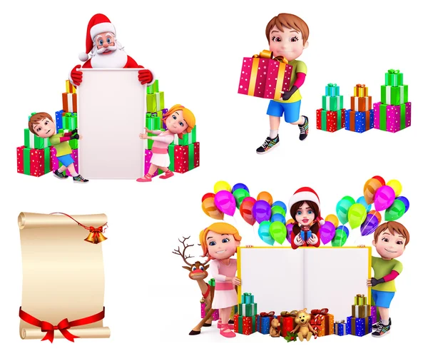 Illustration of christmas characters — Stock Photo, Image