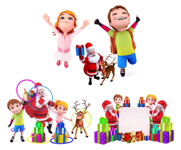 Illustration of christmas characters — Stock Photo, Image