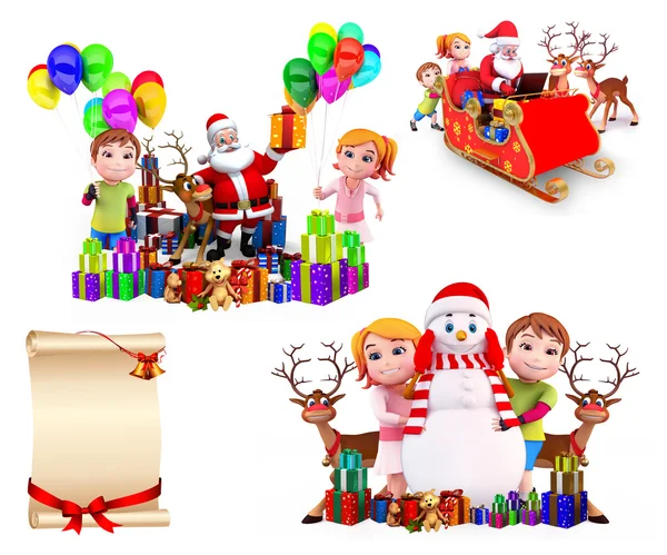 Illustration of christmas characters — Stock Photo, Image