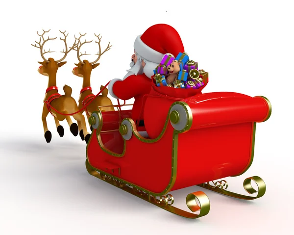 Santa claus with his sleigh — Stock Photo, Image