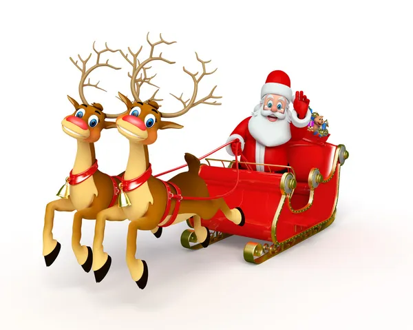 Santa Claus con su trineo —  Fotos de Stock