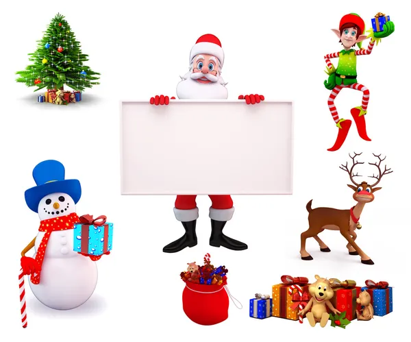 Illustration of christmas characters — Stock Photo, Image