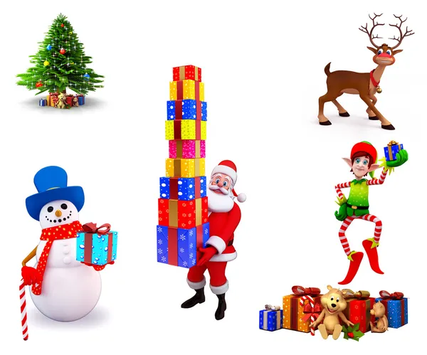 Illustration of christmas characters — Stock Photo, Image