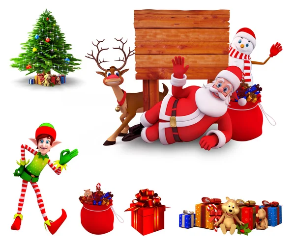 Illustration of christmas characters — Stock Photo, Image