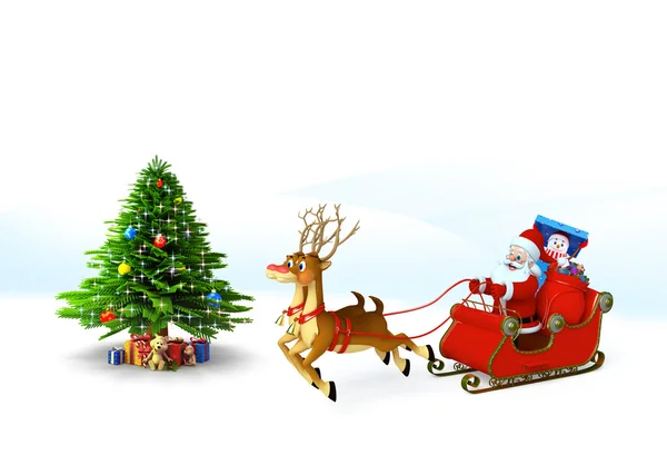 Kartka świąteczna z Mikołajem — Zdjęcie stockowe