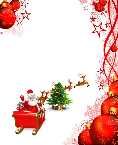 Cartão de Natal com Papai Noel — Fotografia de Stock