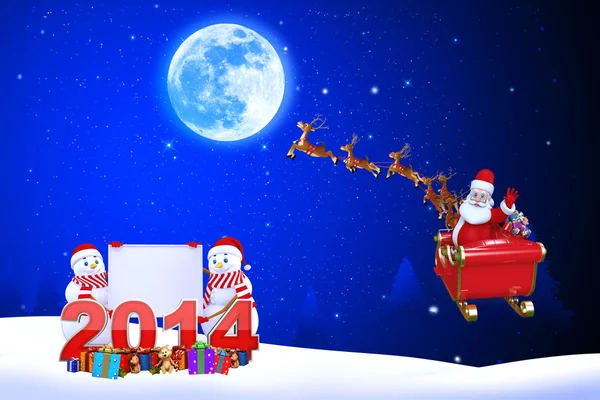 Illustration du Père Noël claus avec son traîneau — Photo