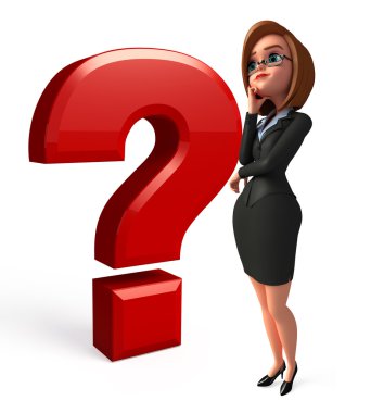 iş kadını soru işareti ile