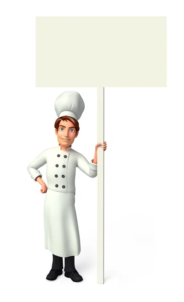 Chef with board — Stock Photo, Image