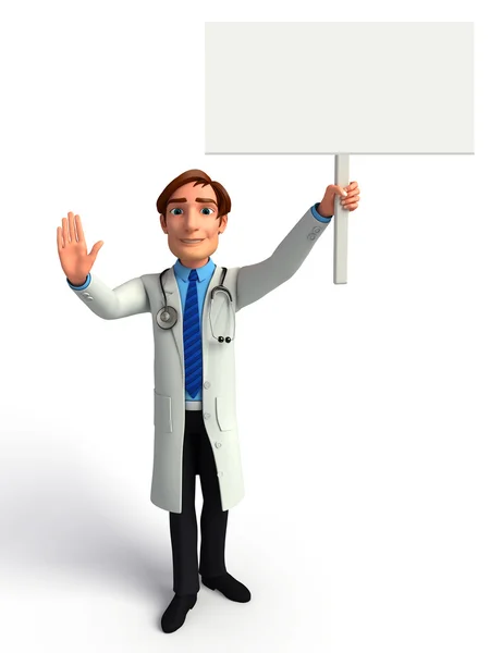 Doctor with Blank Board — Stock Photo, Image