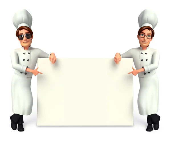 Chef com placa — Fotografia de Stock