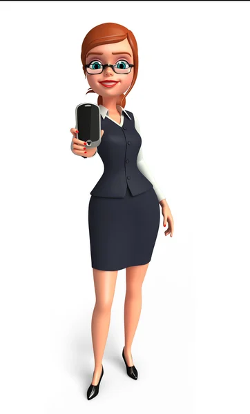 Business woman with mobile — Stock Photo, Image