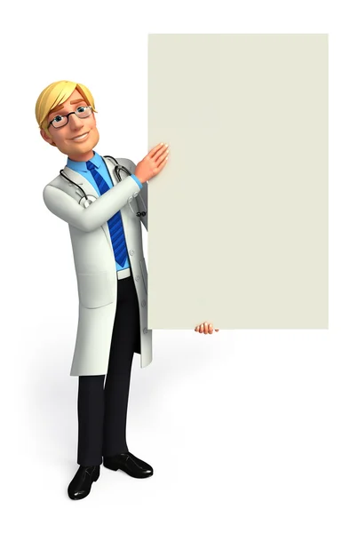 Doctor with Blank Board — Stock Photo, Image