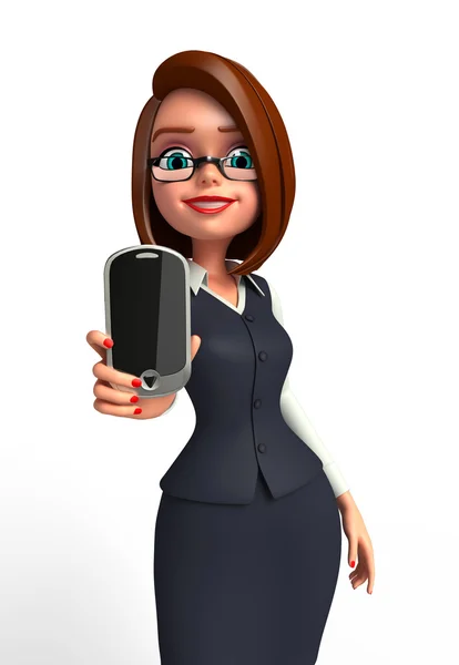 Business woman with mobile — Stock Photo, Image