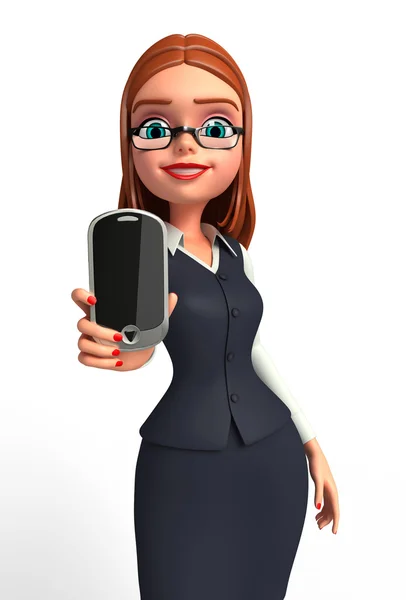 Business woman with mobile — Stock Photo, Image