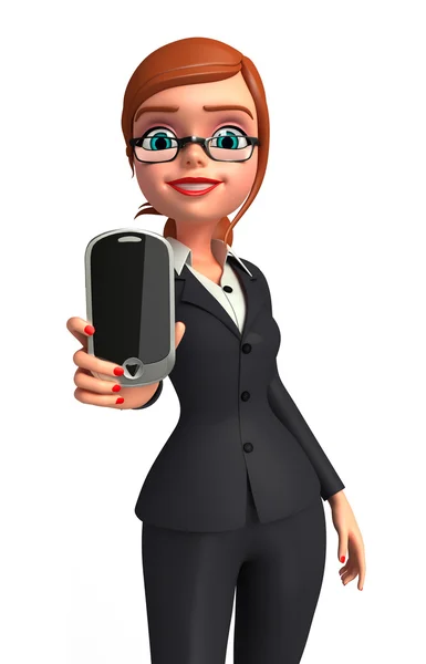 Business woman with mobile — Stock Photo, Image