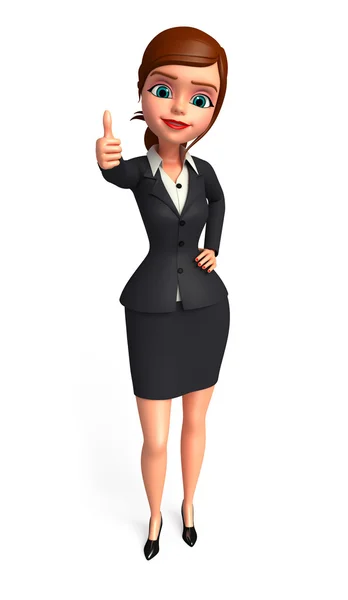 Mujer de negocios, pulgares arriba — Foto de Stock