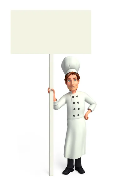 Chef with board — Stock Photo, Image