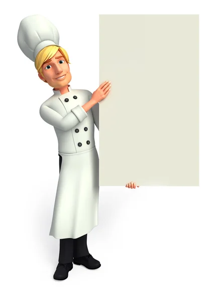 Chef com placa — Fotografia de Stock