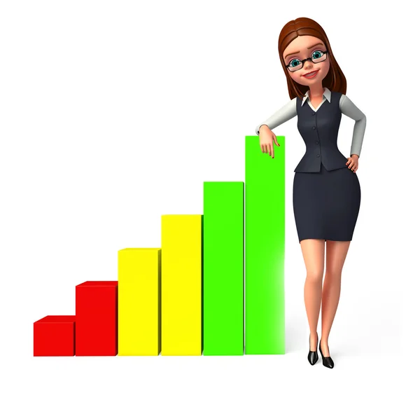 Business woman with graph — Stock Photo, Image