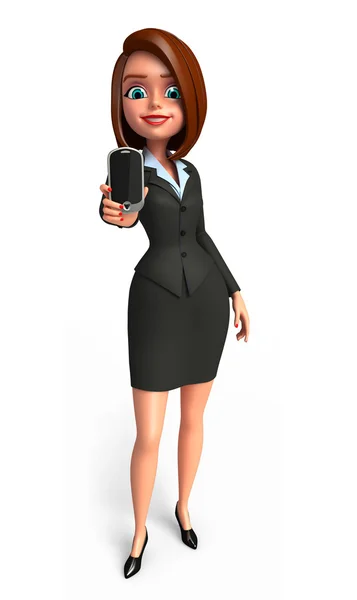 Business woman with mobile — Stock Photo, Image