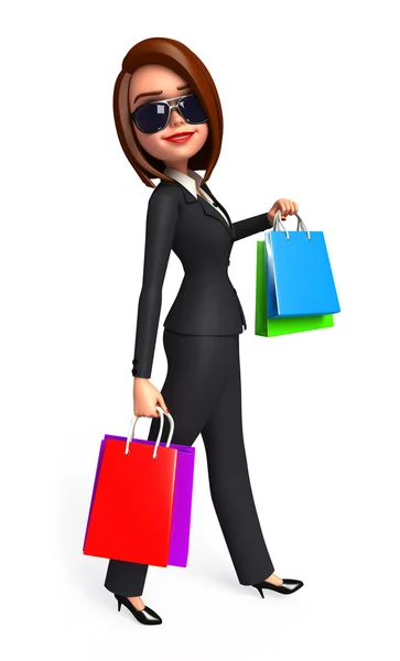 Business woman with shopping bags — Stock Photo, Image