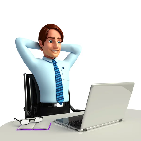 Businessman with computer — Stock Photo, Image