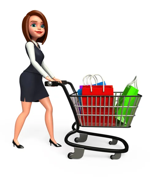 Affärskvinna med shopping — Stockfoto