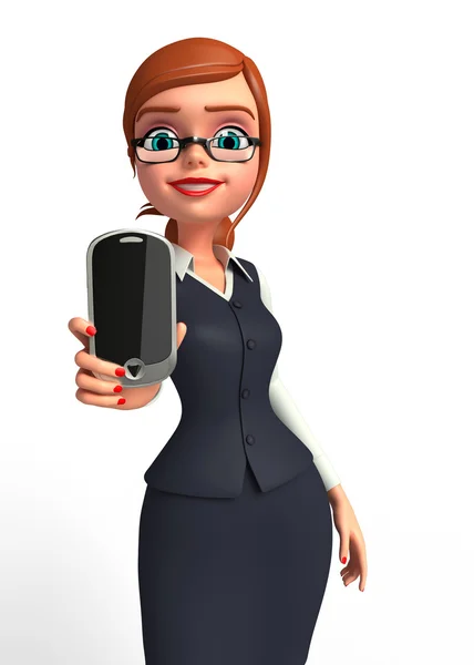 Business woman with mobile — Stock Photo, Image