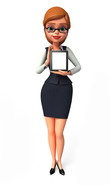 Business woman with i pad — Stock Photo, Image