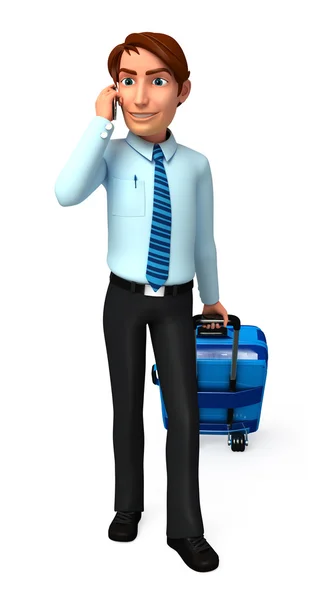 Business man with traveling bag — Stock Photo, Image