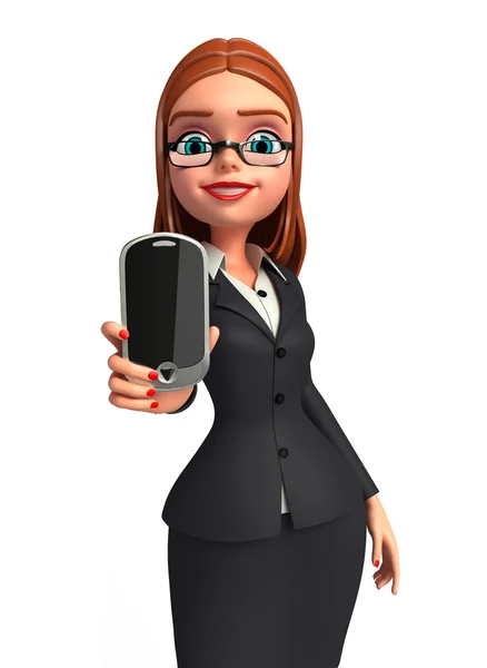 Mulher de negócios com celular — Fotografia de Stock