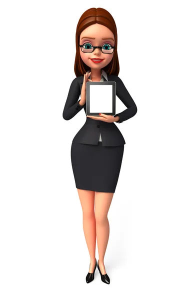 Mujer de negocios con i pad — Foto de Stock