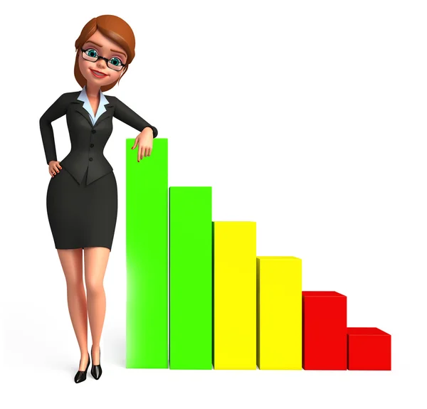 Business woman with graph — Stock Photo, Image