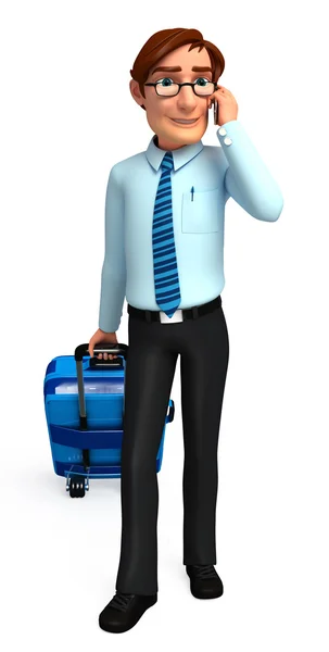 Business man with traveling bag — Stock Photo, Image