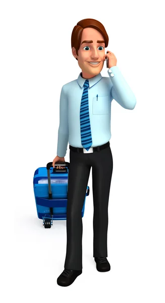 Business man with traveling bag — Stock Photo, Image