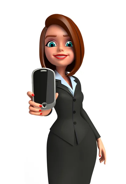 Business woman with mobile — Stock Photo, Image