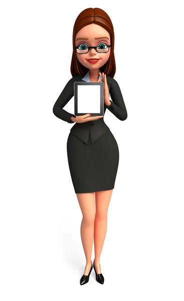 Business woman with i pad — Stock Photo, Image