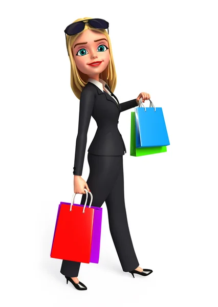 Business woman with shopping bag — Stock Photo, Image