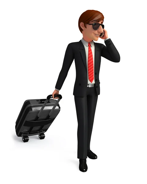 Business man with traveling bag — Stock Photo, Image