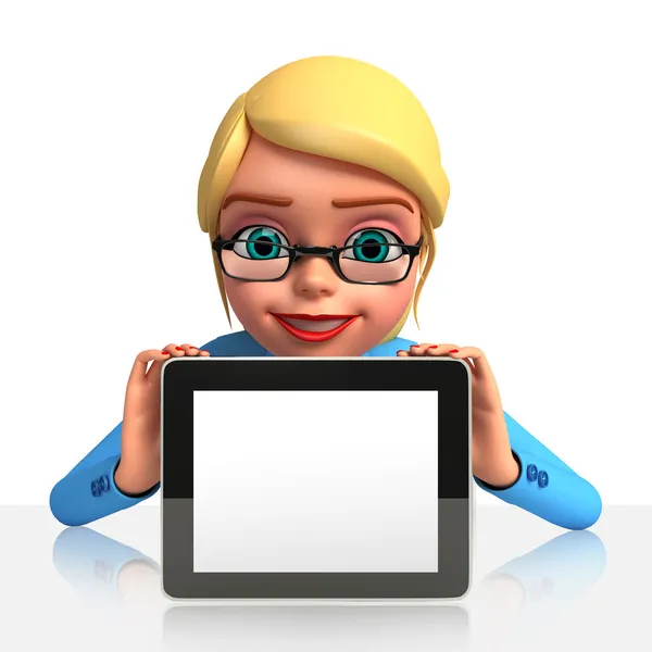 Mujer de negocios con i pad — Foto de Stock