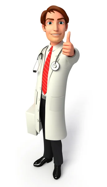 Doctor con pulgares hacia arriba signo — Foto de Stock