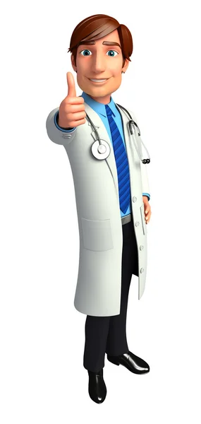 Doctor con pulgares hacia arriba signo — Foto de Stock