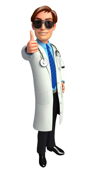 Lekarz z kciuki znak — Zdjęcie stockowe