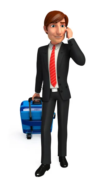 Business man with traveling bag — Stock Photo, Image