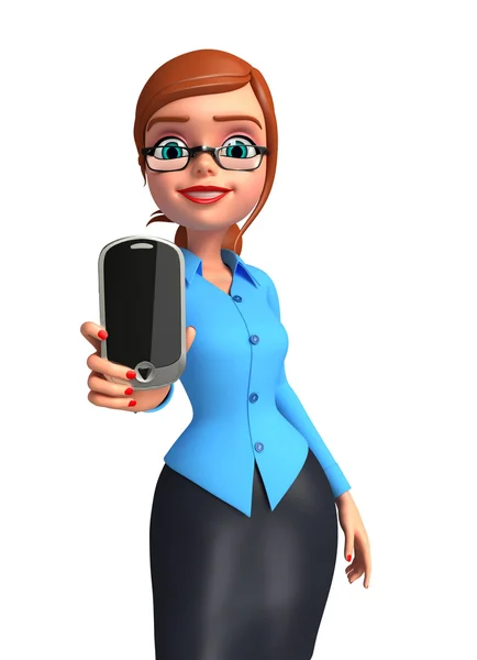 Zakenvrouw met mobile — Stockfoto