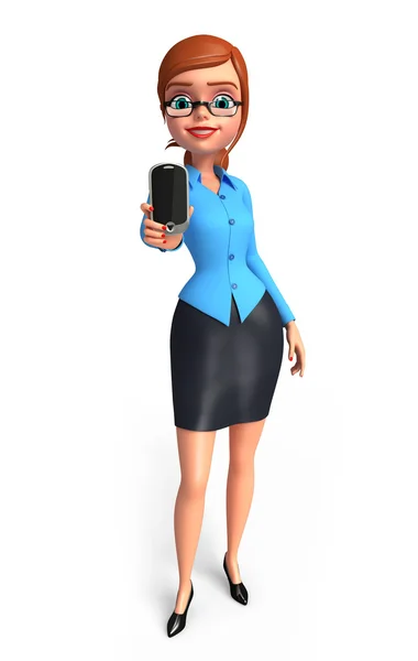 Obchodní žena s mobile — Stock fotografie